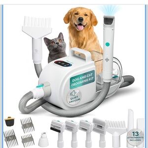 NWT Pet Grooming Vacuum-Pet Clippers, Nail Grinder & Blow Dryer